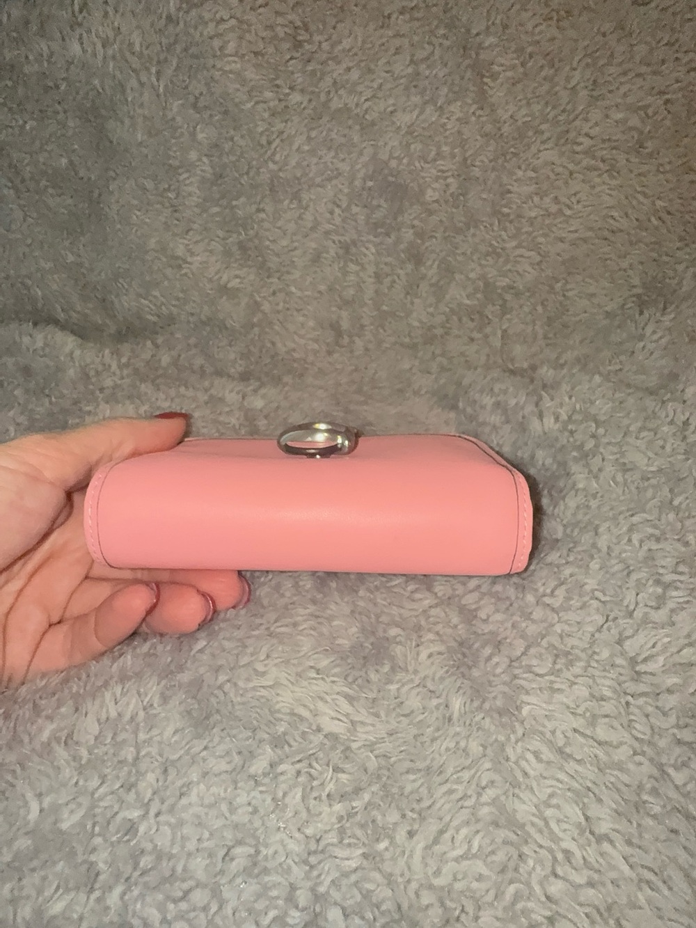 Coach Pink Leather Tabby Medium Wallet C Hardware Snap Closure Box Dust Bag - Picture 6 of 14